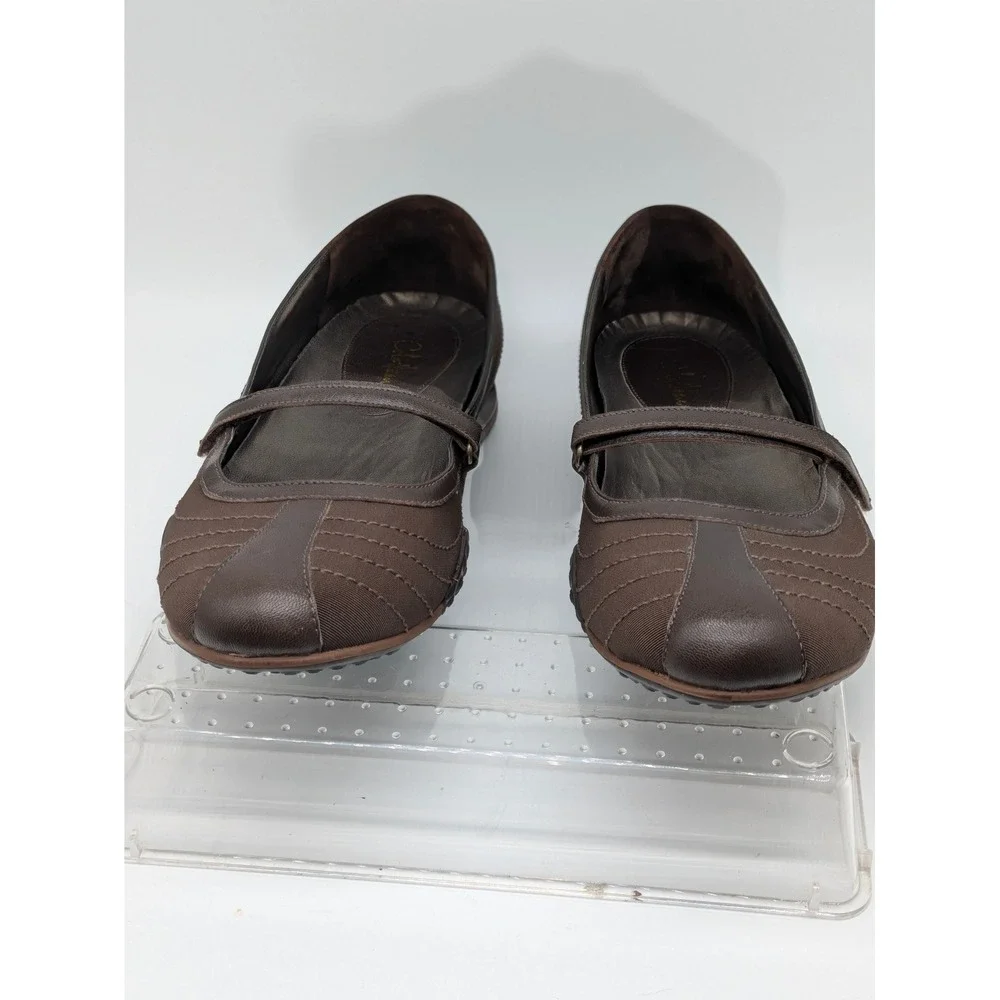 Cole Haan NikeAir Mary Jane Flats Brown Women's 9.5 AA Narrow Comfort Shoes